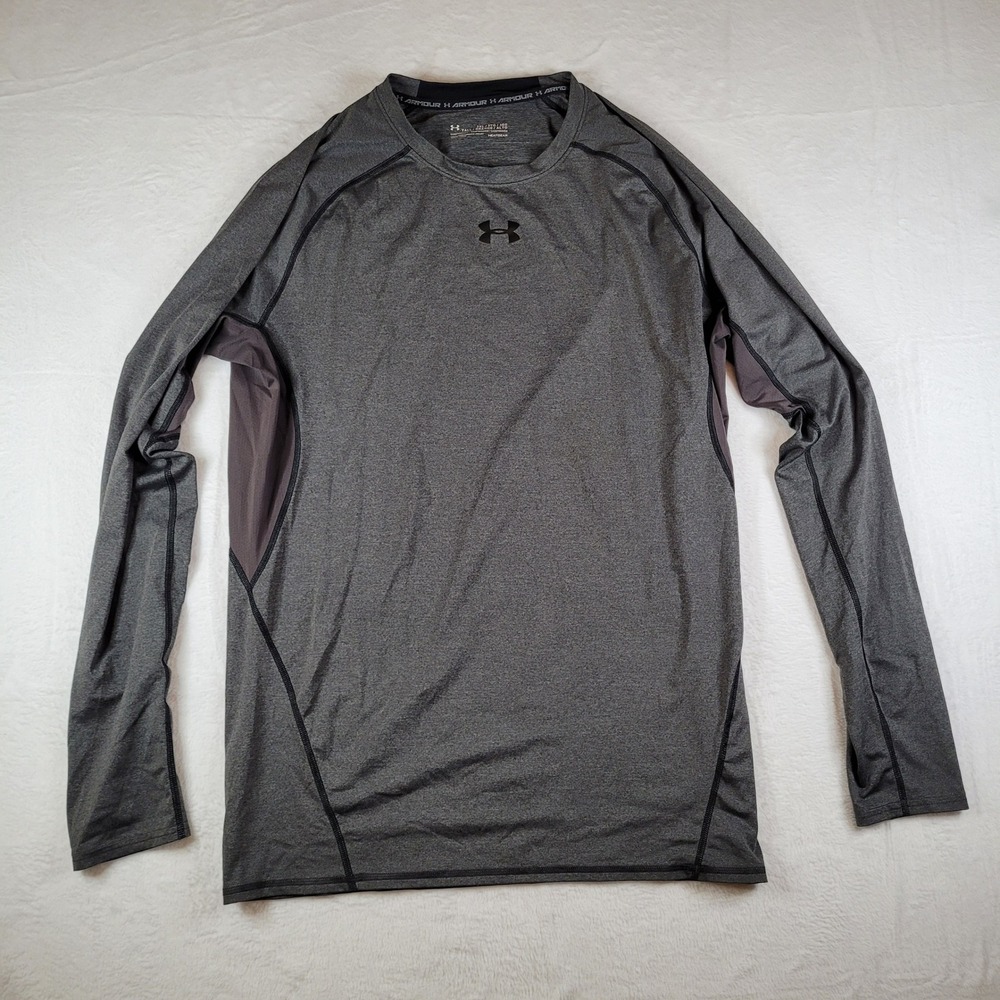 Under Armour Mens HeatGear Compression Long Sleeve Shirt Gray 3XL Tall